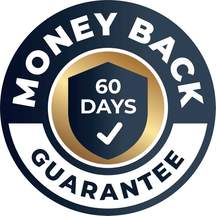 60-day money-back guarantee seal