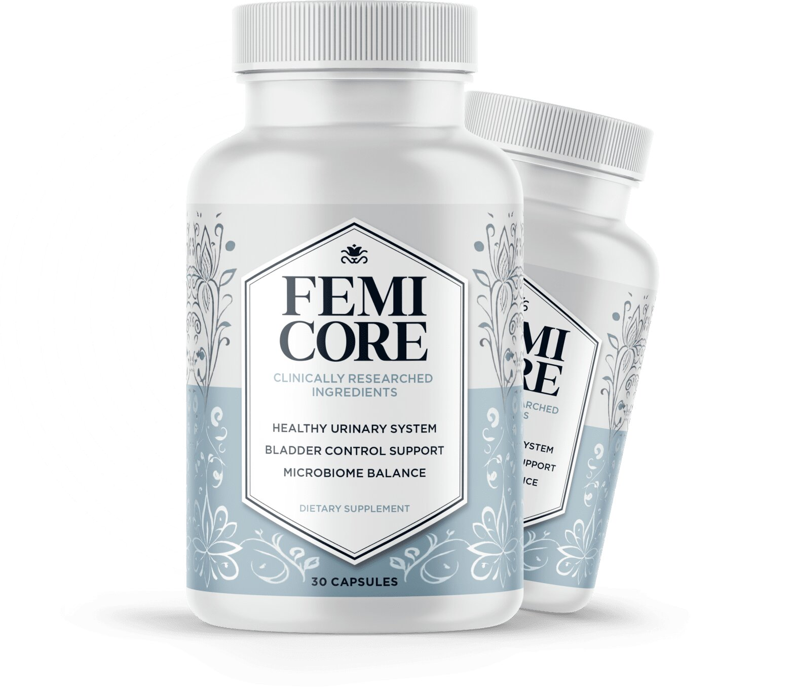 FemiCore natural urinary supplement bottle for pelvic floor support